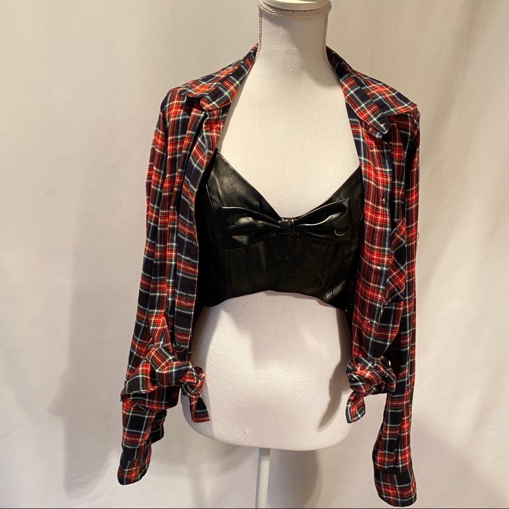 Faux Leather Bow Front Zip Back Cami NWT❤️ - Picture 7 of 8